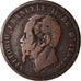 Moneta, Italia, Vittorio Emanuele II, 10 Centesimi, 1866, Naples, MB, Rame