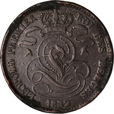 Münze, Belgien, Leopold I, 10 Centimes, 1832, S+, Kupfer, KM:2.1