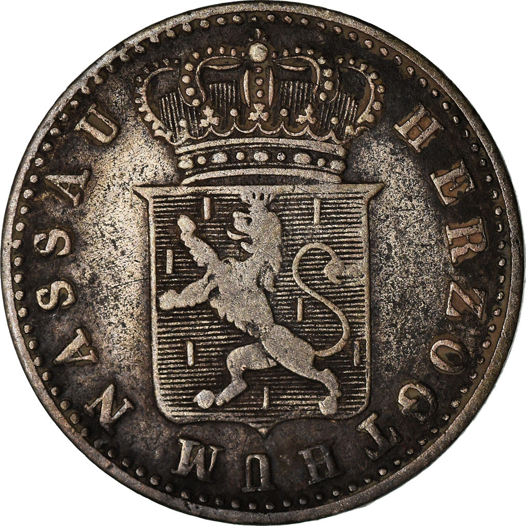 Monnaie, Etats allemands, NASSAU, Wilhelm, 6 Kreuzer, 1838, Wiesbaden, TB+