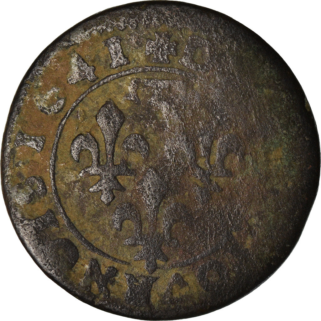 Moneda, Francia, Gaston d'Orléans, Double Tournois, 1641, Trévoux, BC, Cobre