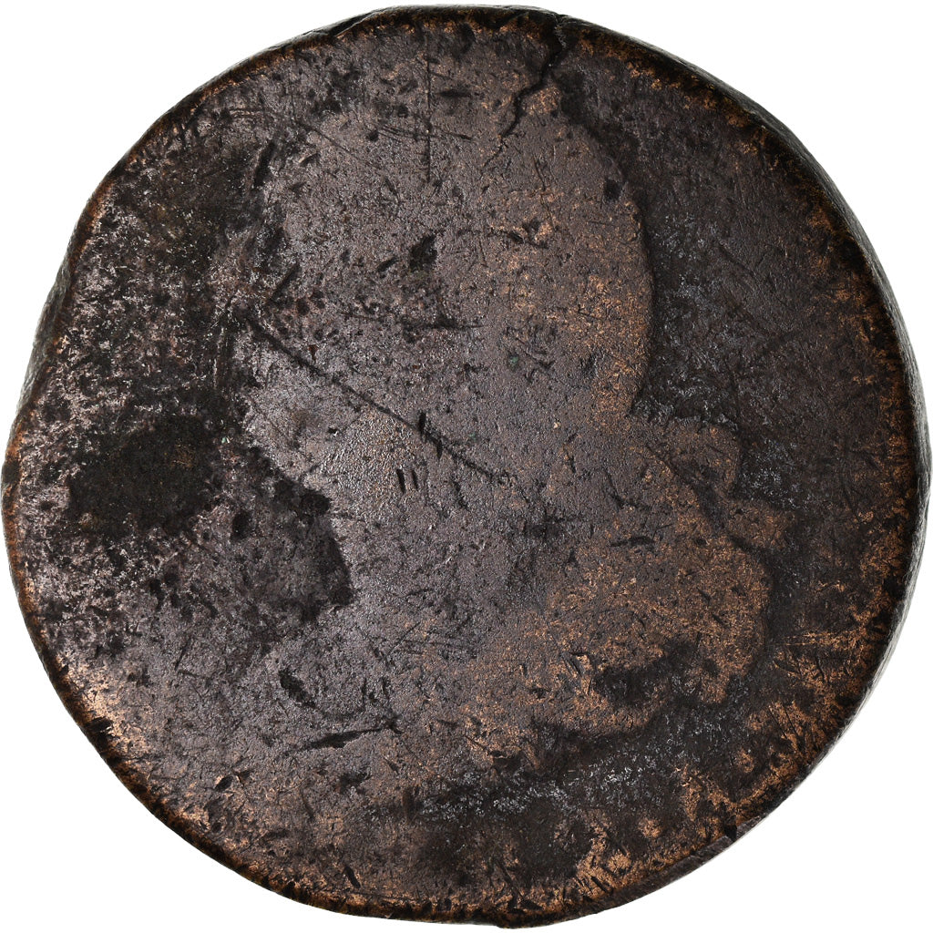 Moneda, Francia, Louis XVI, 2 Sols, 1792, Paris, BC, Bronce, Gadoury:25