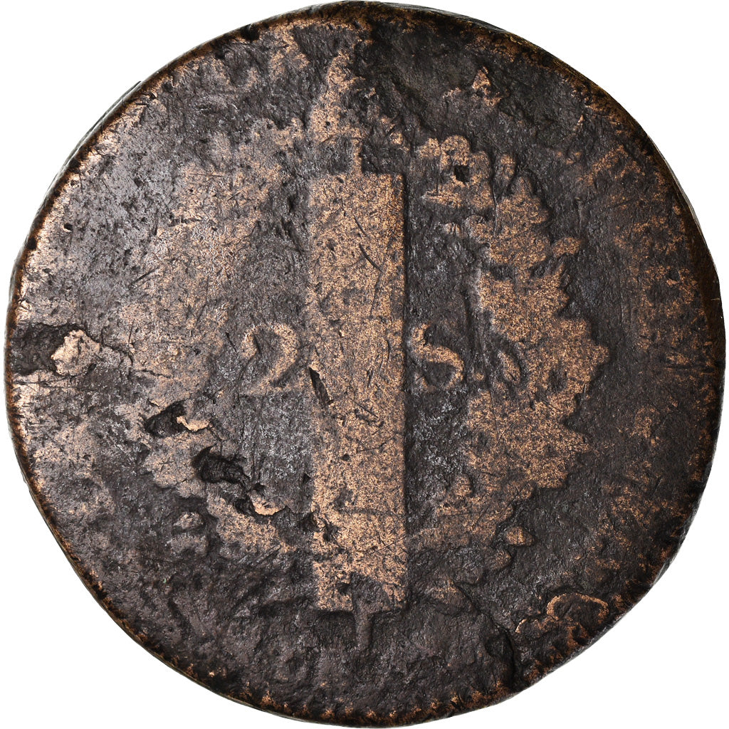 Moneda, Francia, Louis XVI, 2 Sols, 1792, Paris, BC, Bronce, Gadoury:25