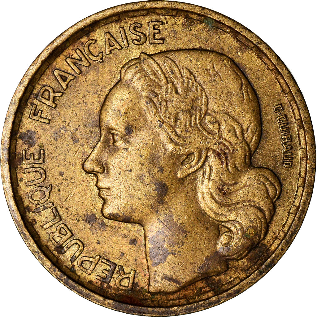 Coin, France, Guiraud, 10 Francs, 1954, Paris, EF(40-45), Aluminum-Bronze