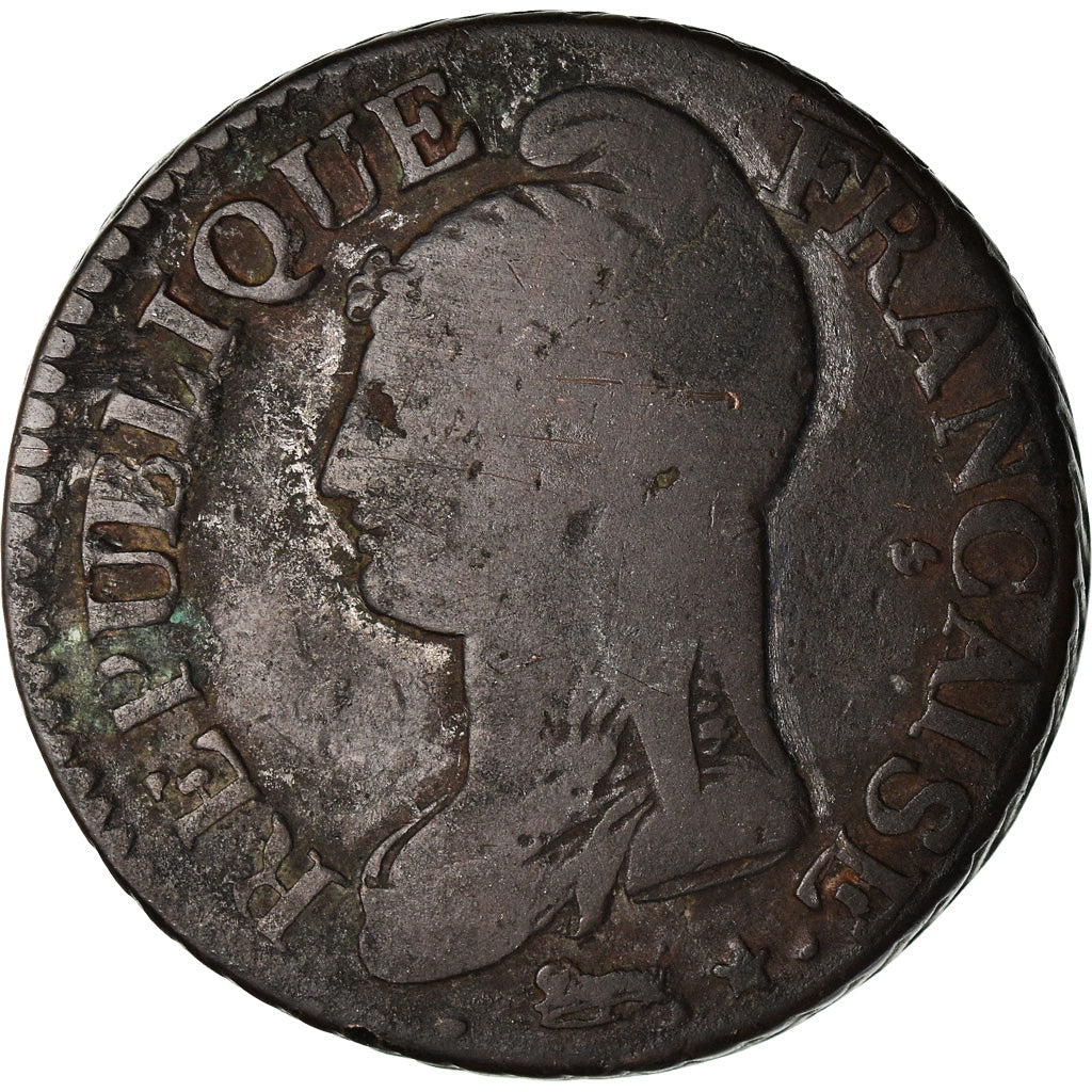 Moneta, Francja, Dupré, 5 Centimes, AN 7, Paris, VF(20-25), Bronze, KM:640.1