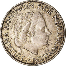Coin, Netherlands, Juliana, Gulden, 1957, AU(50-53), Silver, KM:184