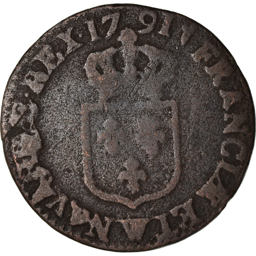 Münze, Frankreich, Louis XVI, 1/2 Sol ou 1/2 sou, 1/2 Sol, 1791, Lille, SGE+