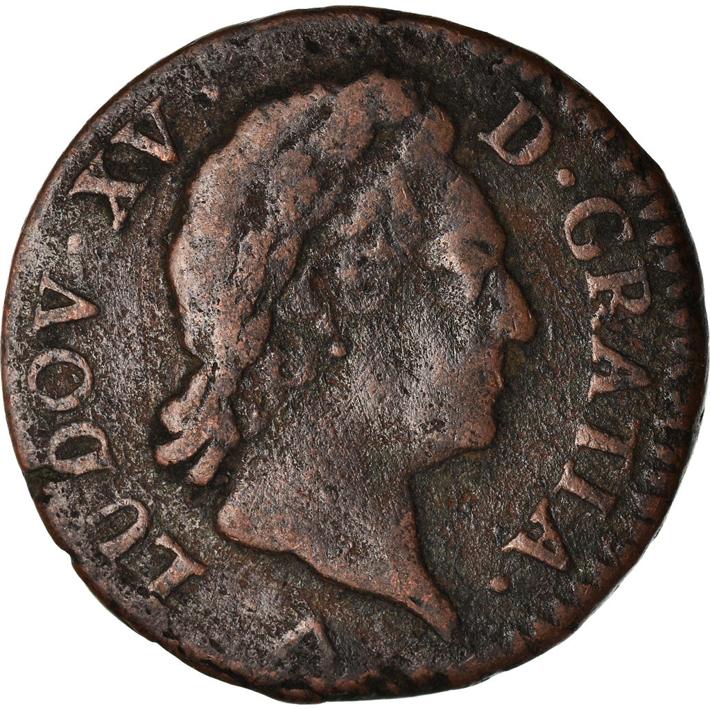 Monnaie, France, Louis XV, Demi sol à la vieille tête, 1/2 Sol, 1770, Lille