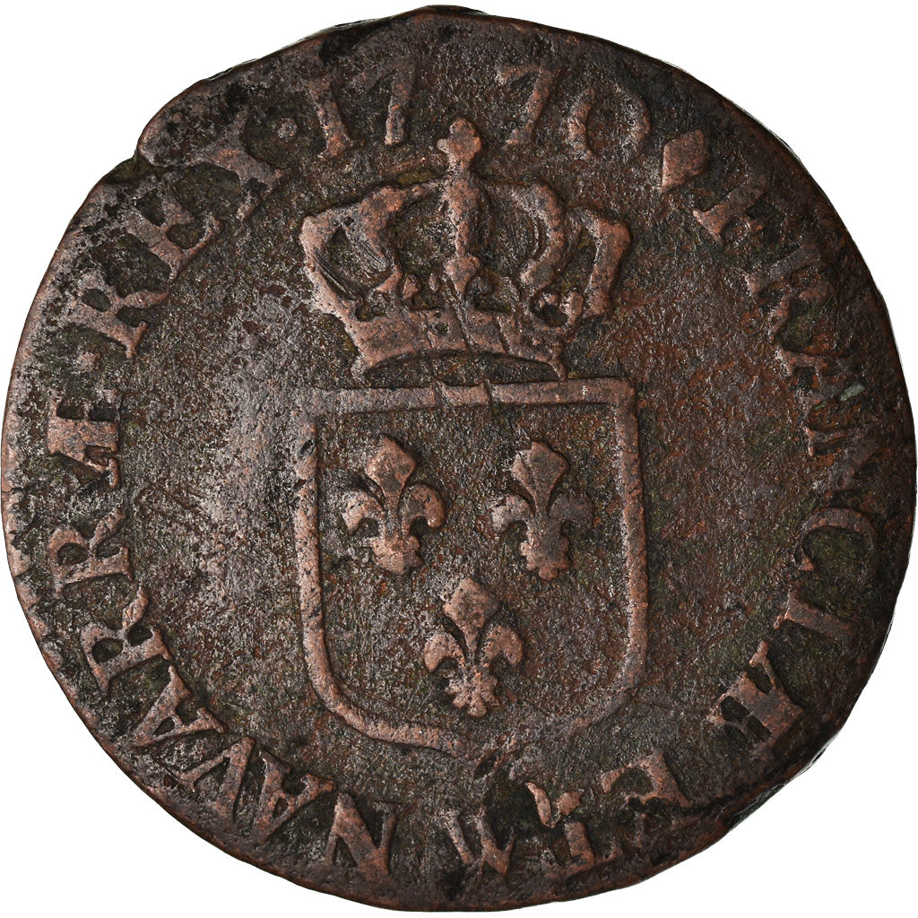 Monnaie, France, Louis XV, Demi sol à la vieille tête, 1/2 Sol, 1770, Lille