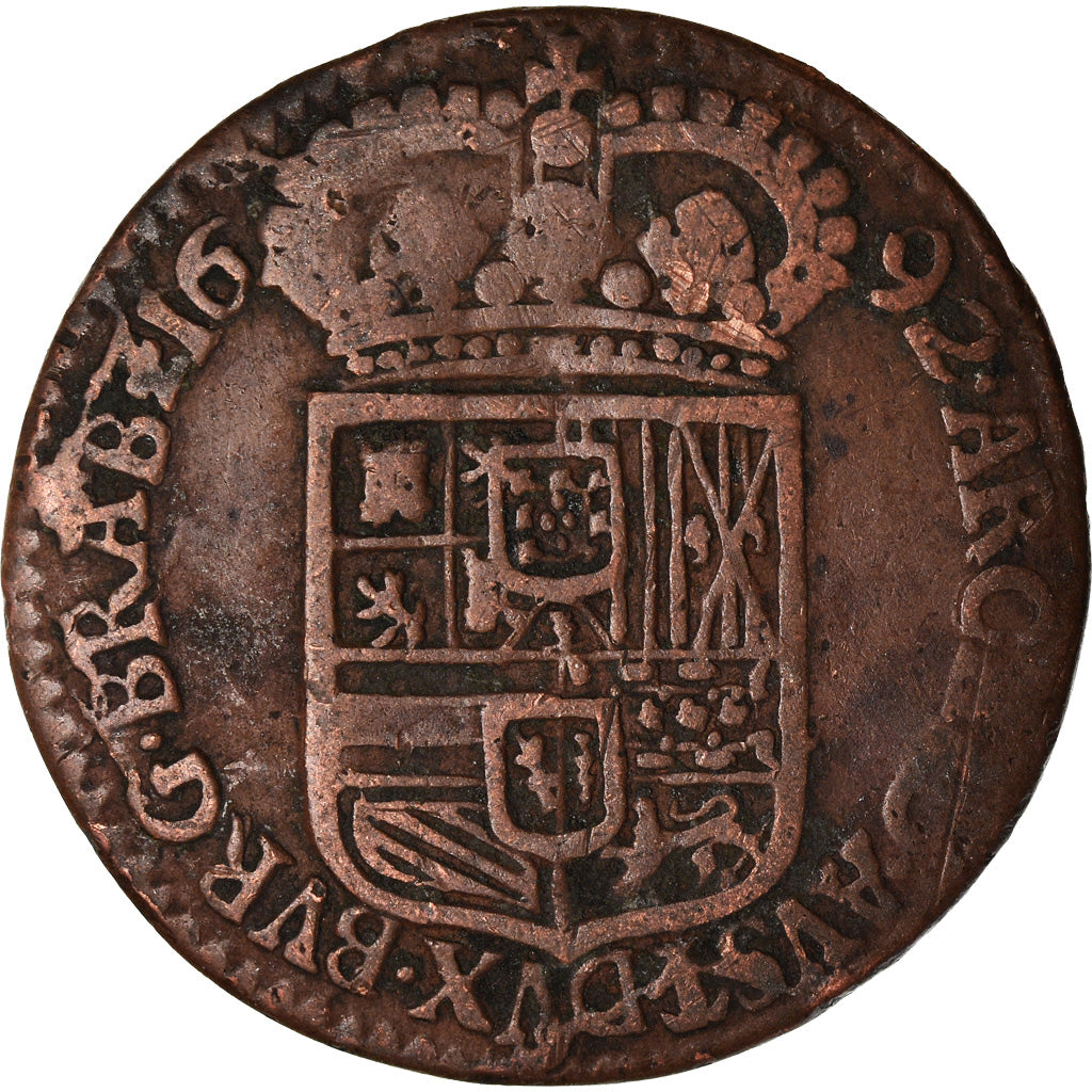 Münze, Spanische Niederlande, BRABANT, Liard, 12 Mites, 1692, Antwerpen, S+