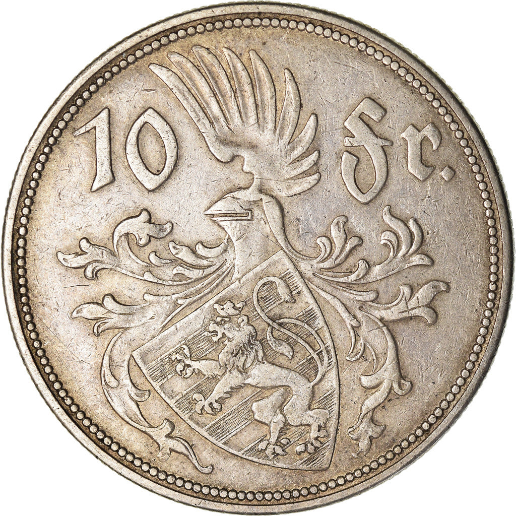 Lussemburgo, Charlotte, 10 Francs, 1929, BB, Argento, KM:39