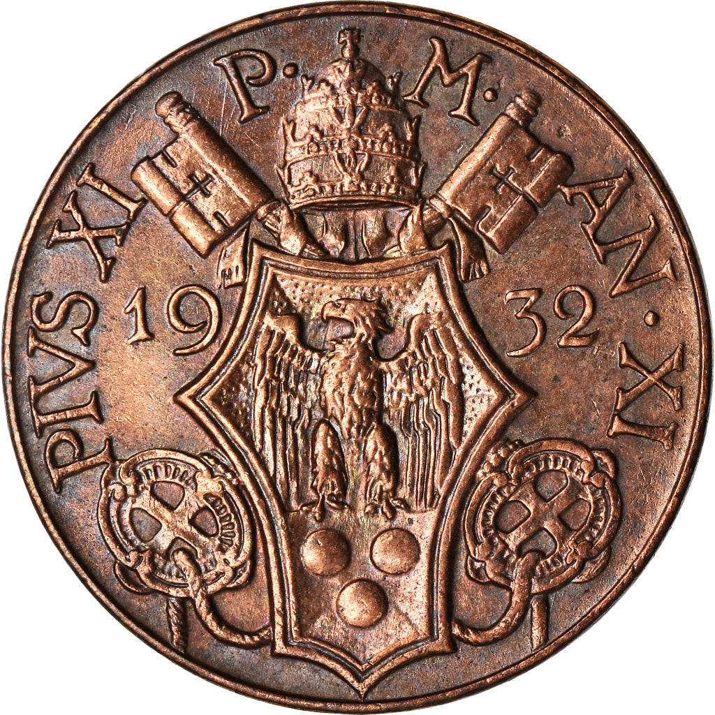 Moneta, CITTÀ DEL VATICANO, Pius XI, 5 Centesimi, 1932, Rome, BB+, Bronzo, KM:1