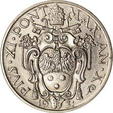 VATICAN CITY, 20 Centesimi, 1931, KM #3, AU(55-58), Nickel, 3.96