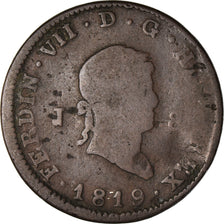 Moneda, España, Ferdinand VII, 8 Maravedis, 1819, Jubia, BC+, Cobre, KM:491