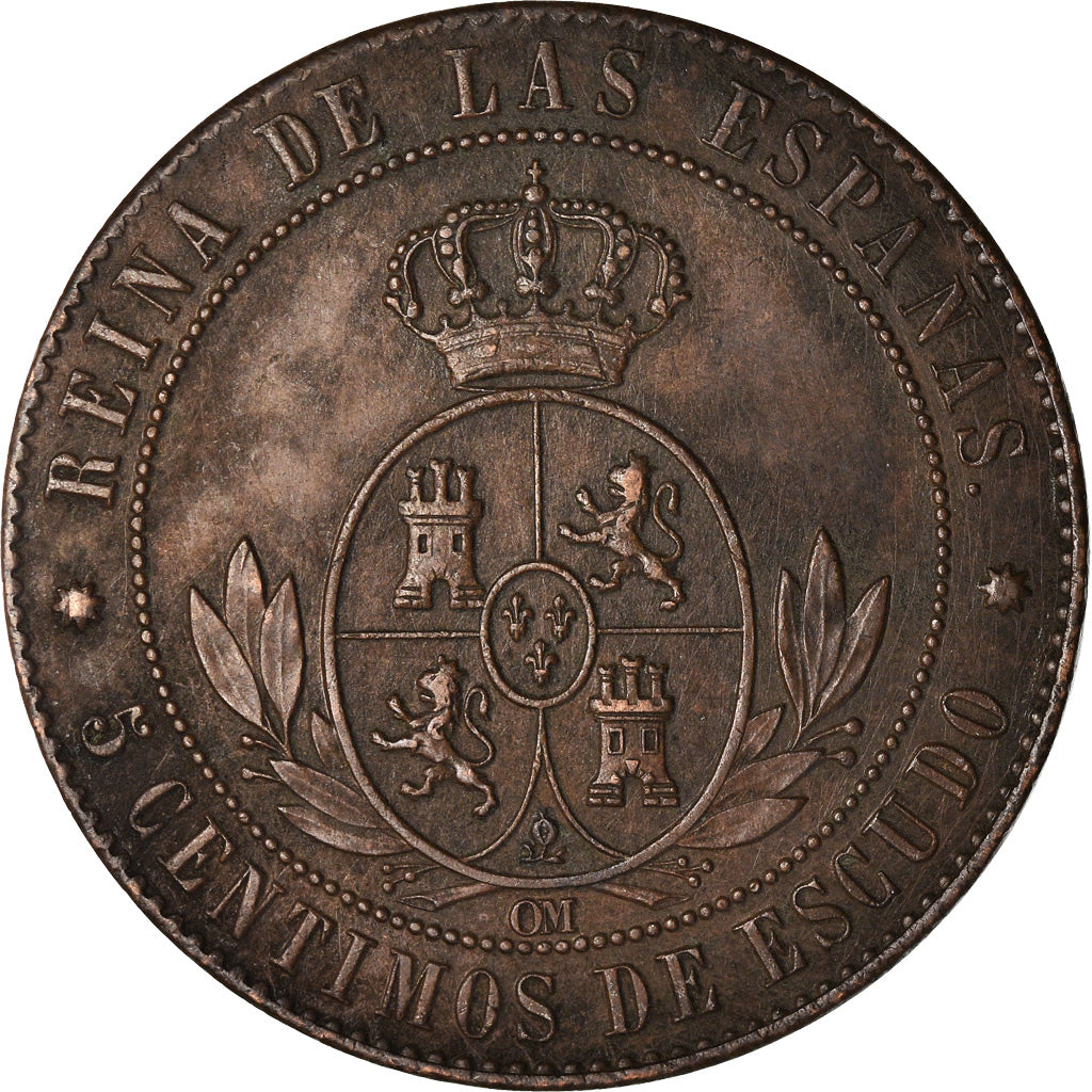 Moneta, Spagna, Isabel II, 5 Centimos, 1868, Madrid, SPL-, Rame, KM:635.5