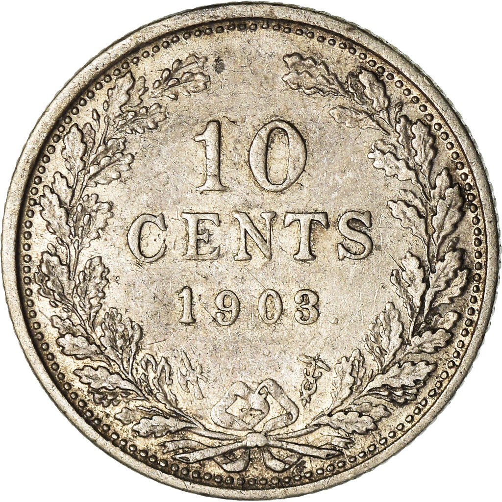 Monnaie, Pays-Bas, Juliana, 10 Cents, 1903, TB+, Nickel, KM:182