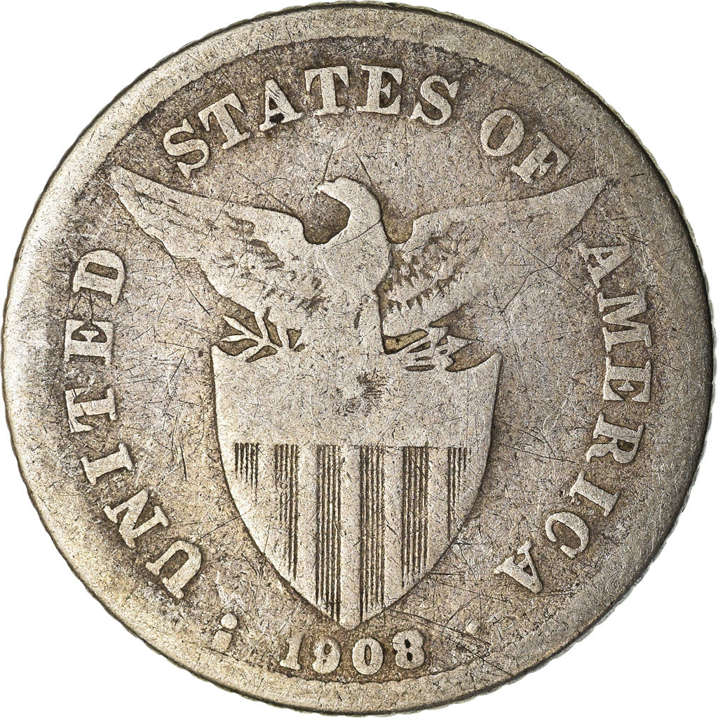 Münze, Philippinen, 20 Centavos, 1908, S, Silber, KM:170