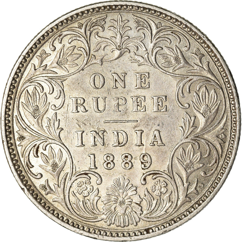 Moeda, ÍNDIA - BRITÂNICA, Victoria, Rupee, 1889, AU(50-53), Prata, KM:492