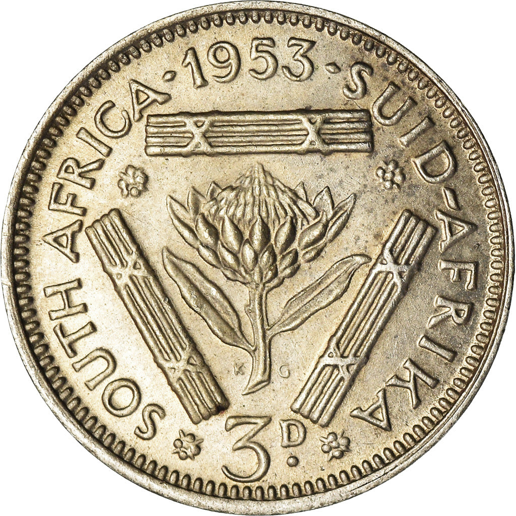 Monnaie, Afrique du Sud, Elizabeth II, 3 Pence, 1953, SUP, Argent, KM:47