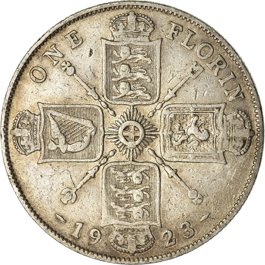 Münze, Großbritannien, George V, Florin, Two Shillings, 1923, S+, Silber