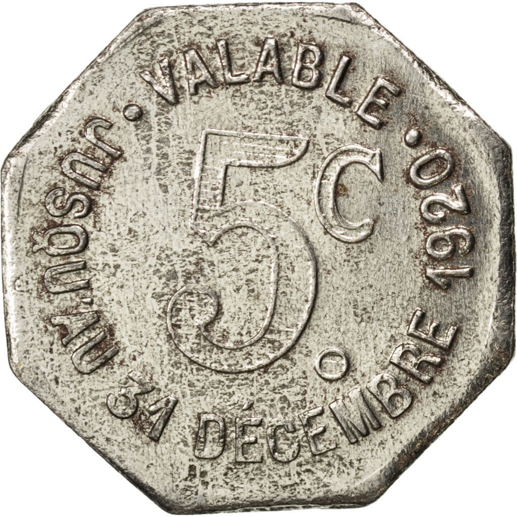 France, 5 Centimes, 1920, VF(20-25), Iron, Elie #10.1, 4.19
