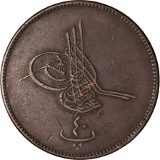 Moneta, Egitto, Abdul Aziz, 40 Para, Qirsh, 1277//10, Misr, BB, Bronzo, KM:248.1