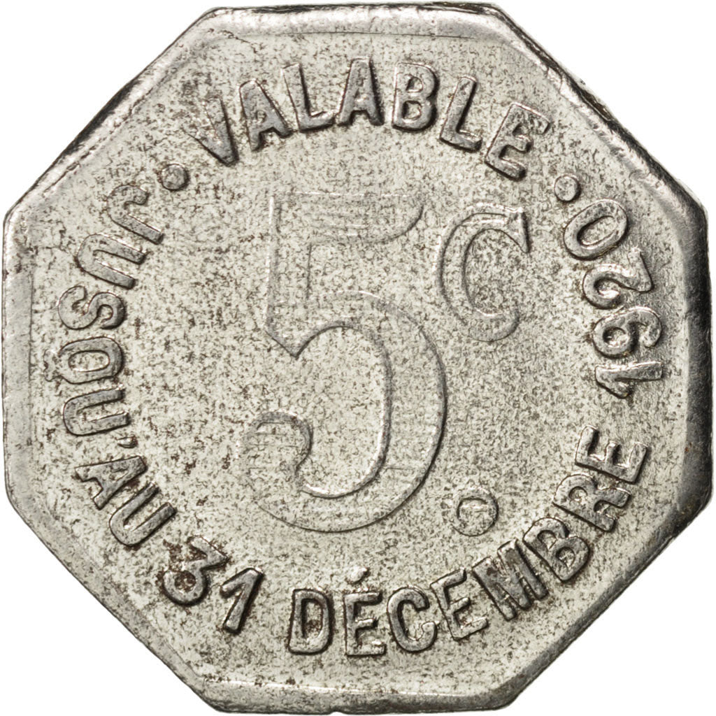 France, 5 Centimes, 1920, EF(40-45), Iron, Elie #10.1, 4.36