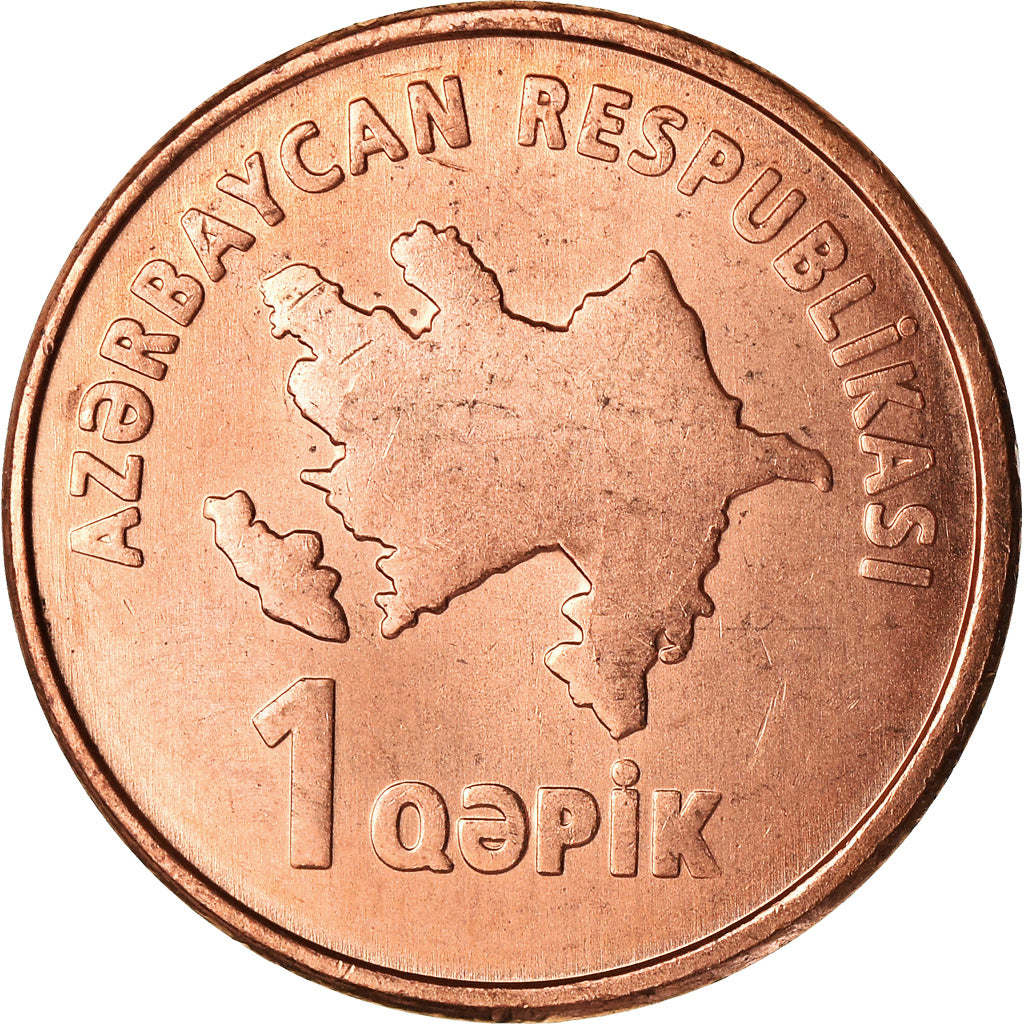 Moneta, Azerbaigian, Qapik, Undated (2006), SPL, Acciaio placcato rame, KM:39