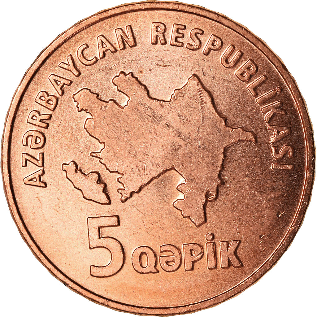 Monnaie, Azerbaïdjan, 5 Qapik, Undated (2006), SPL, Copper Plated Steel, KM:41