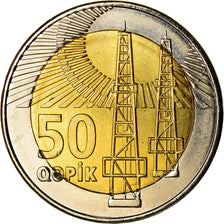 Moneta, Azerbaigian, 50 Qapik, 2006, SPL, Bi-metallico, KM:44