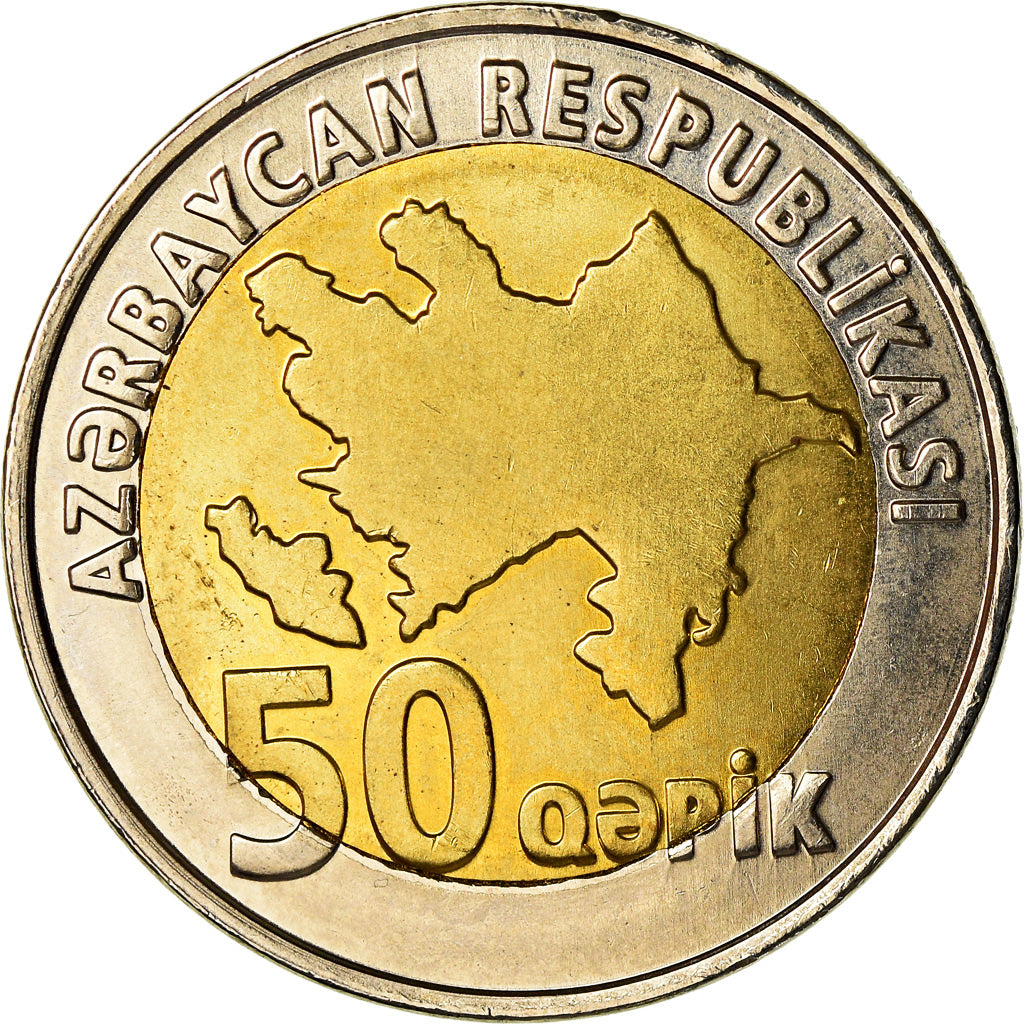 Moneta, Azerbaigian, 50 Qapik, 2006, SPL, Bi-metallico, KM:44
