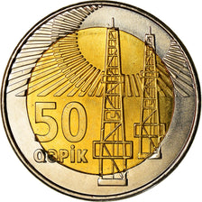 Moneta, Azerbaigian, 50 Qapik, 2006, SPL, Bi-metallico, KM:44