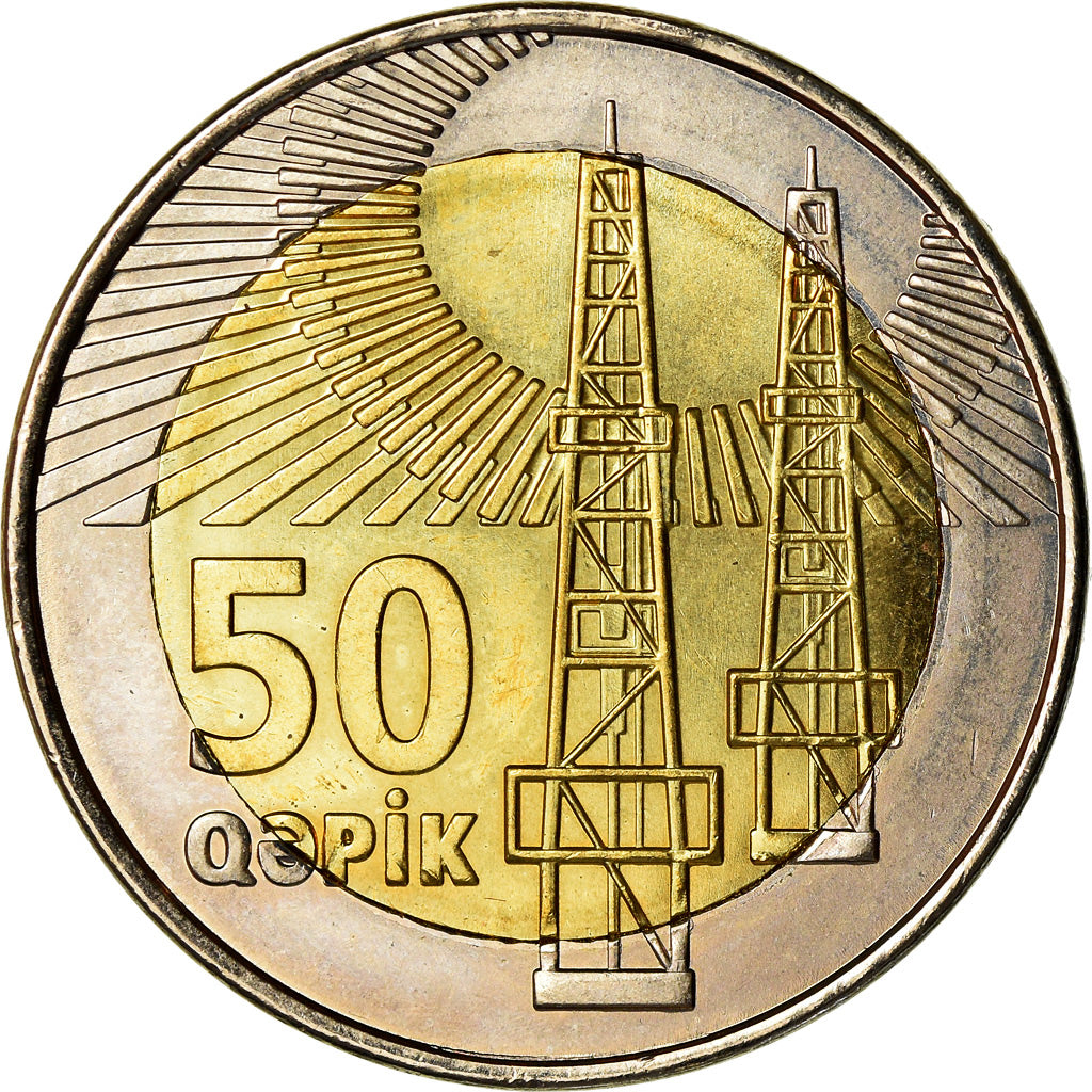 Moneta, Azerbaigian, 50 Qapik, 2006, SPL, Bi-metallico, KM:44