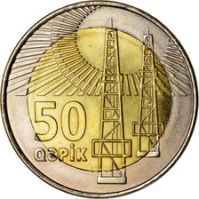Moneta, Azerbaigian, 50 Qapik, 2006, SPL, Bi-metallico, KM:44