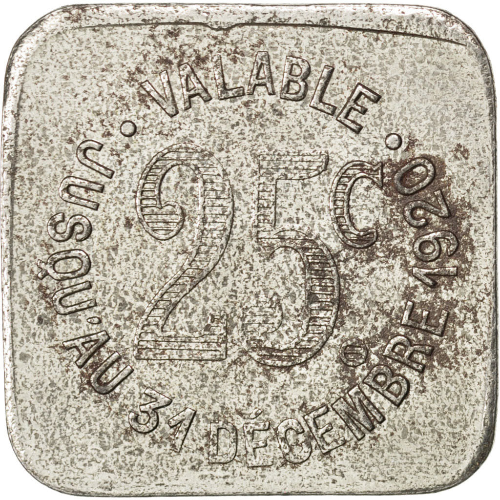 France, 25 Centimes, 1920, EF(40-45), Iron, Elie #10.3, 5.09