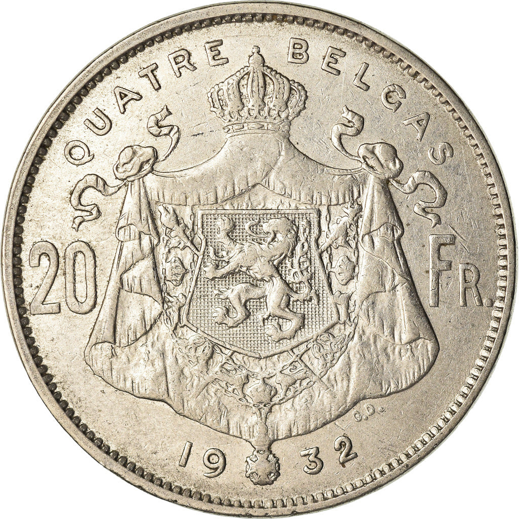 Monnaie, Belgique, 20 Francs, 20 Frank, 1932, TB+, Nickel, KM:102