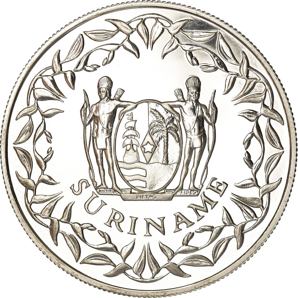 Moneta, Suriname, 25 Guilder, 1990, Proof, SPL+, Argento, KM:32