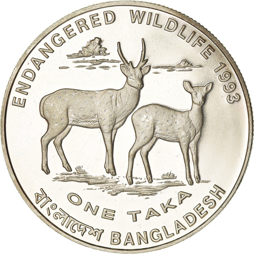 Moneta, Bangladesh, Taka, 1993, SPL+, Argento, KM:15