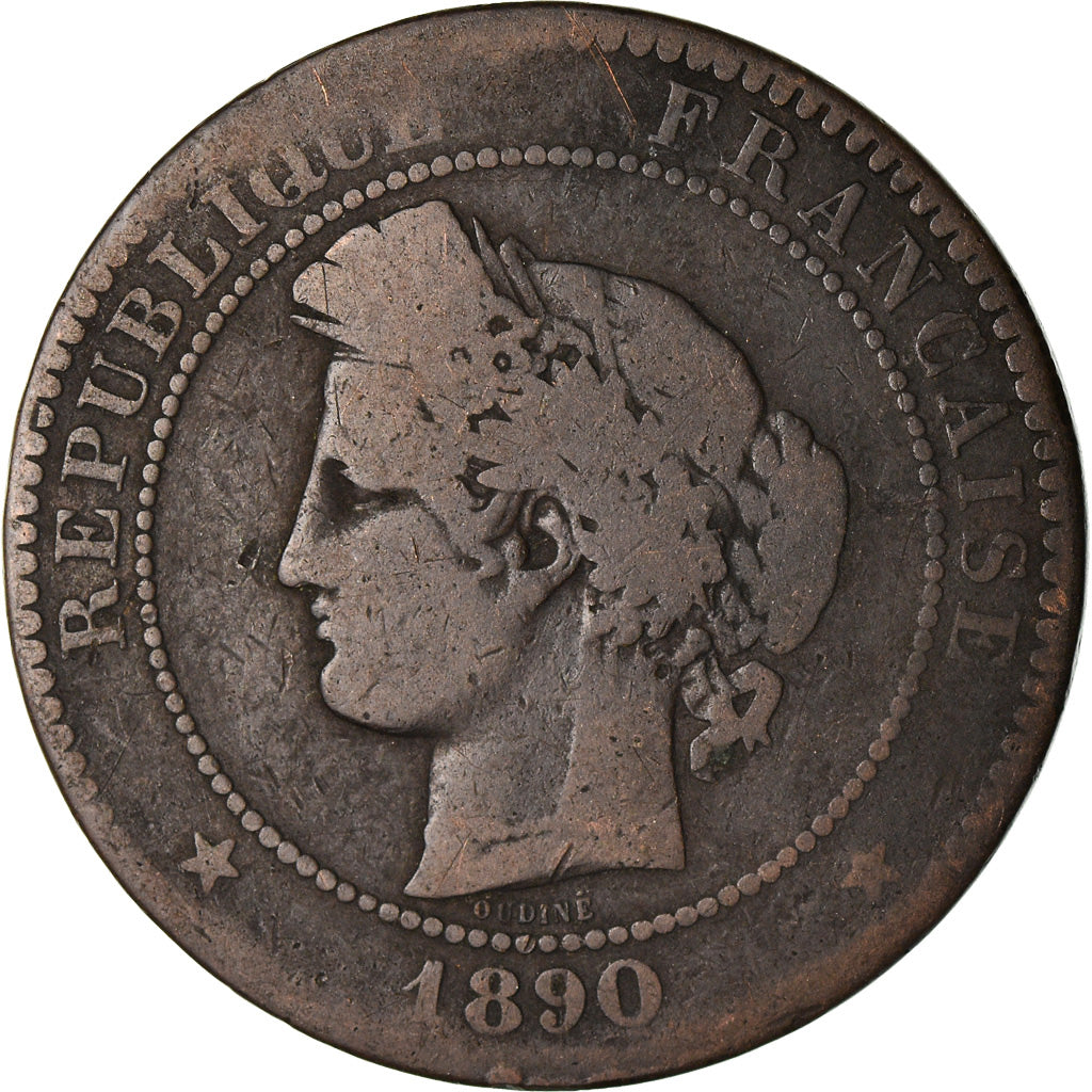 Münze, Frankreich, Cérès, 10 Centimes, 1890, Paris, S, Bronze, KM:815.1