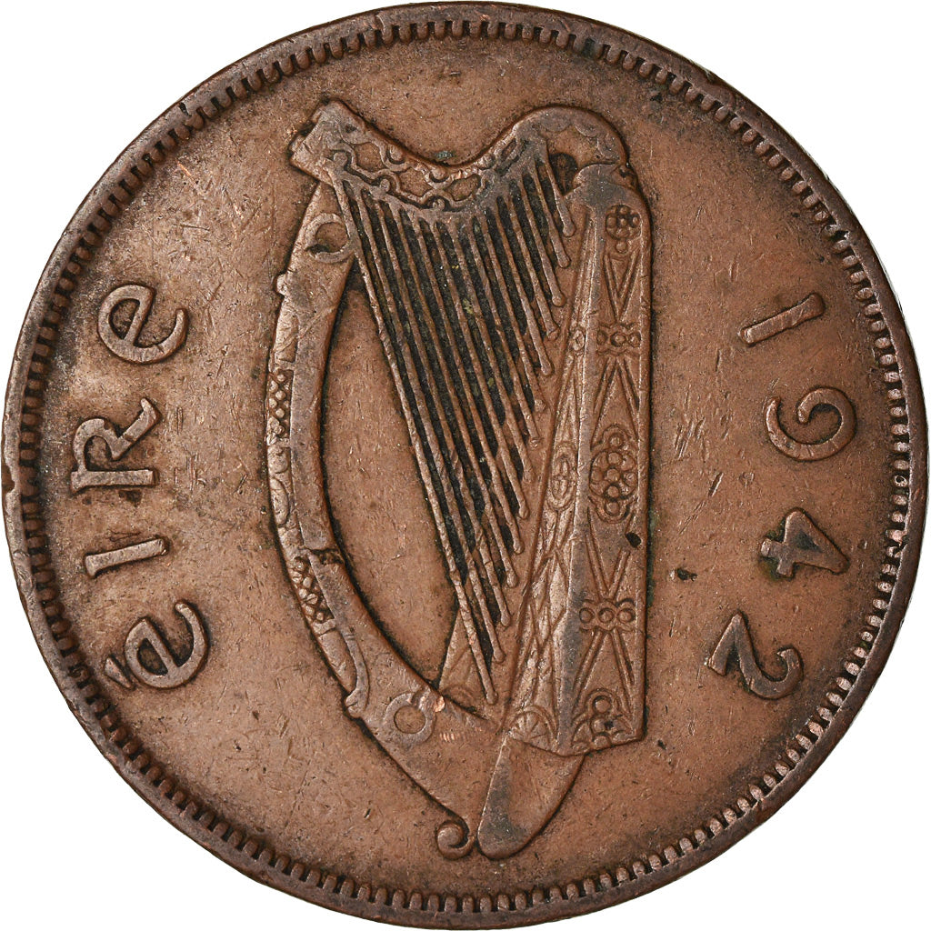 Moneta, REPUBBLICA D’IRLANDA, Penny, 1942, BB, Bronzo, KM:11