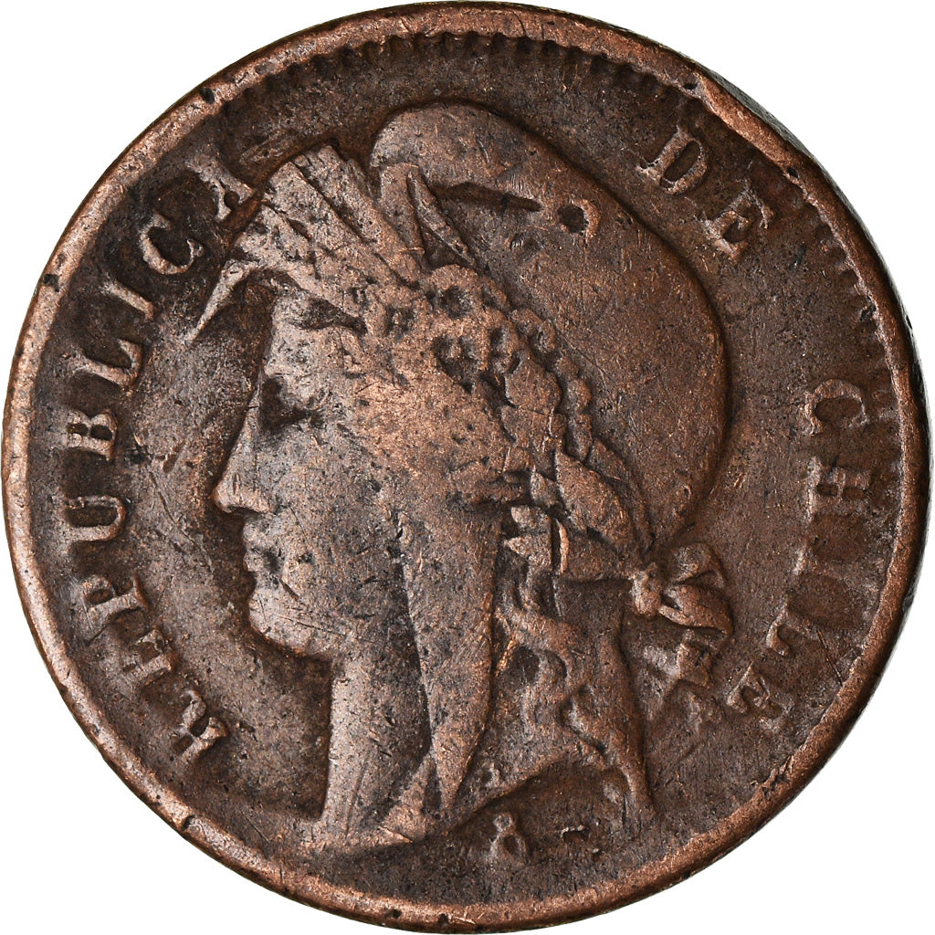 Münze, Chile, 1/2 Centavo, 1886, Santiago, S+, Kupfer, KM:148a