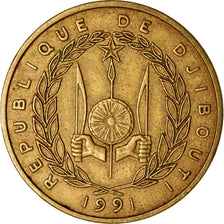 Moneta, Dżibuti, 500 Francs, 1991, Paris, AU(50-53), Aluminium-Brąz, KM:27