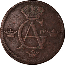 Moneta, Svezia, Gustaf IV Adolf, 1/2 Skilling, 1802, MB, Rame, KM:565