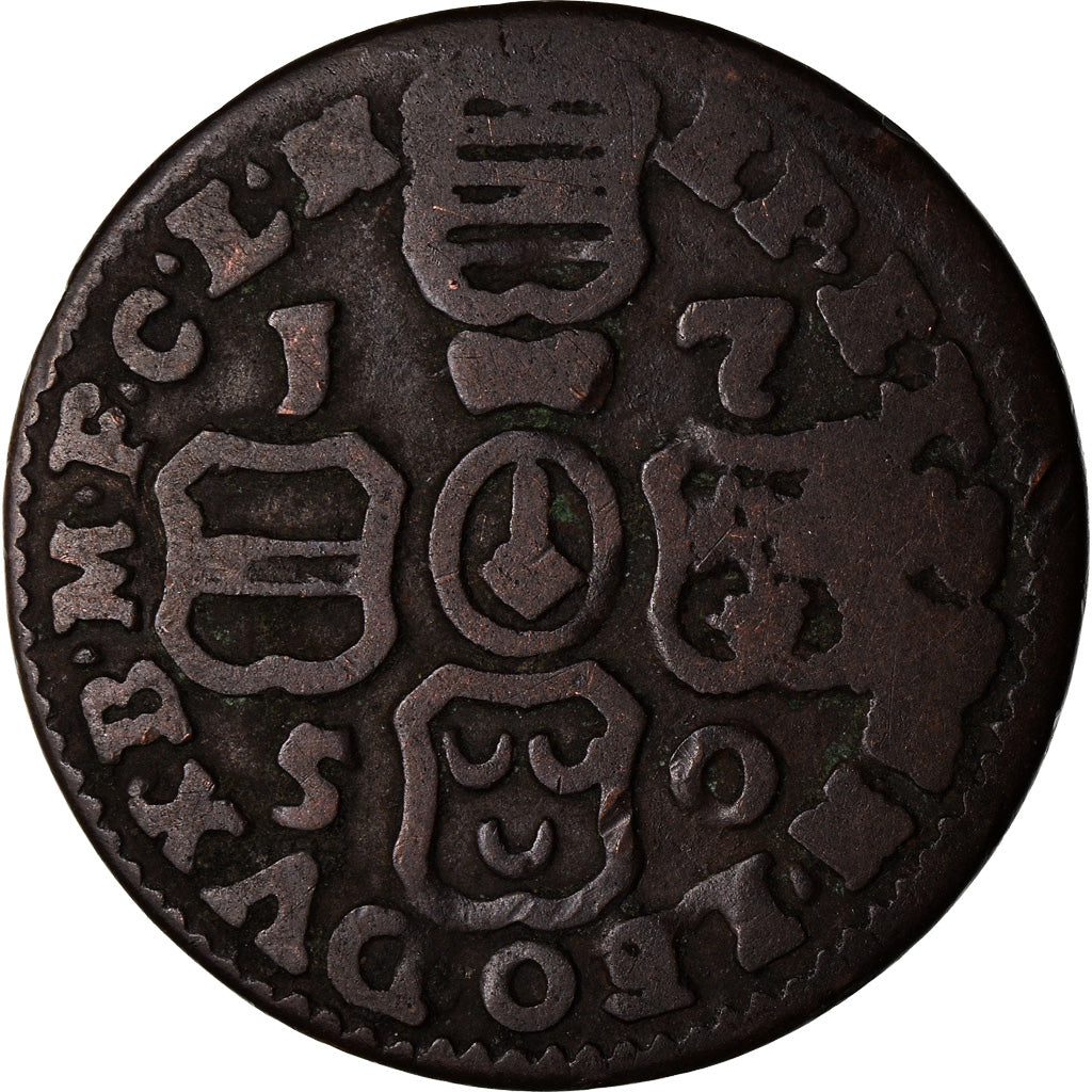 Moneta, LIEGE, John Theodore, Liard, 1750, Liege, MB+, Rame, KM:155