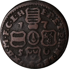 Moneta, LIEGE, John Theodore, Liard, 1750, Liege, VF(30-35), Miedź, KM:155