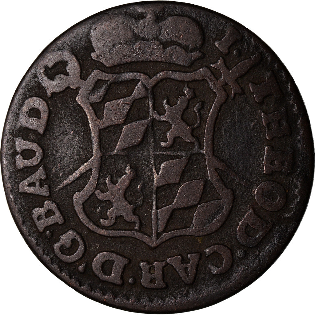 Moneta, LIEGE, John Theodore, Liard, 1750, Liege, VF(30-35), Miedź, KM:155