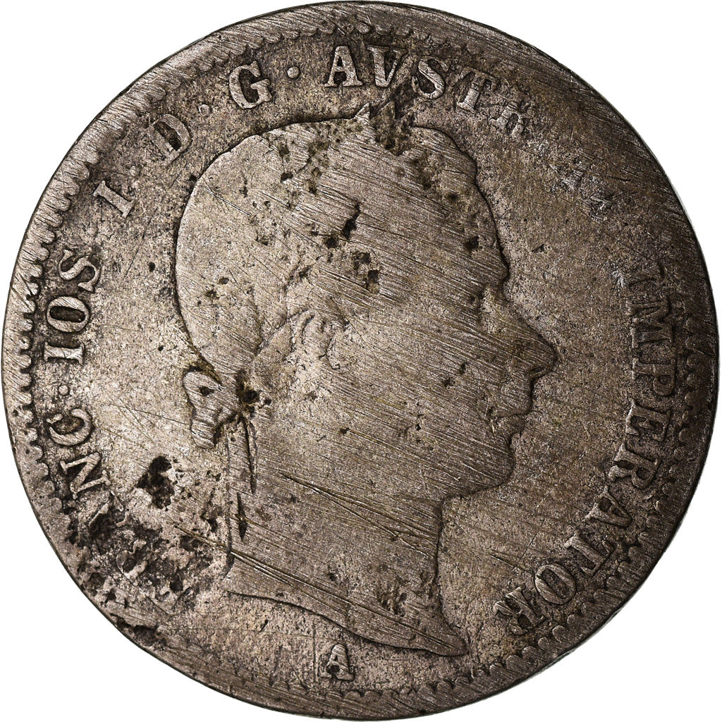 Munten, Oostenrijk, Franz Joseph I, 1/4 Florin, 1858, FR, Zilver, KM:2213
