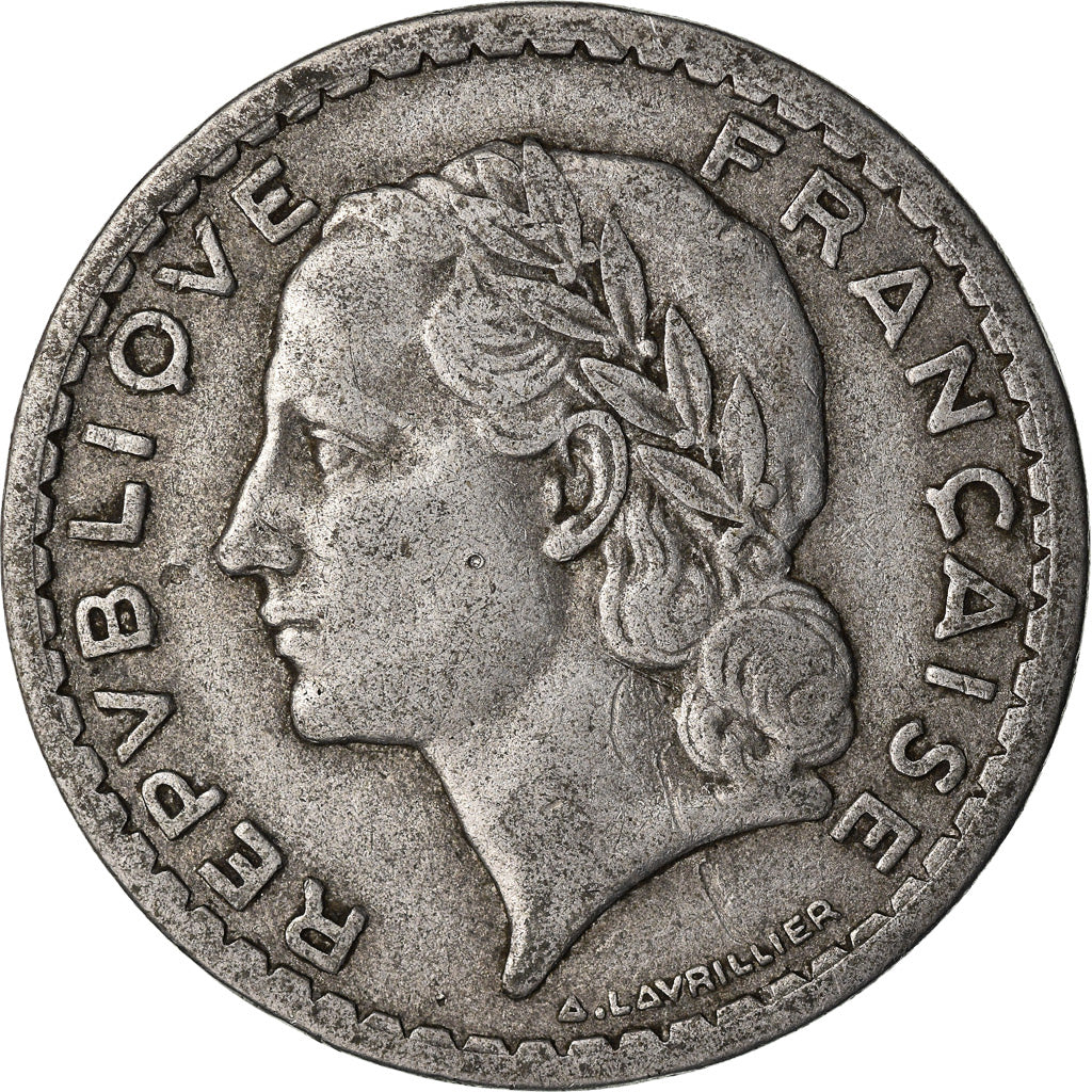 Coin, France, Lavrillier, 5 Francs, 1952, Paris, VF(30-35), Aluminum, KM:888b.1
