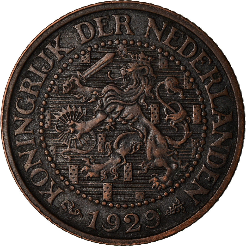 Munten, Nederland, Wilhelmina I, 2-1/2 Cent, 1929, ZF+, Bronze, KM:150