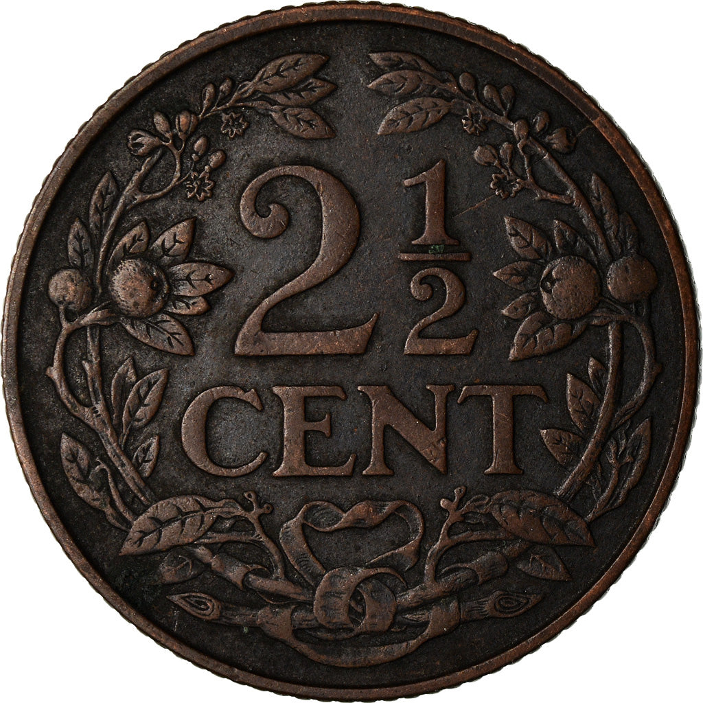 Munten, Nederland, Wilhelmina I, 2-1/2 Cent, 1929, ZF+, Bronze, KM:150