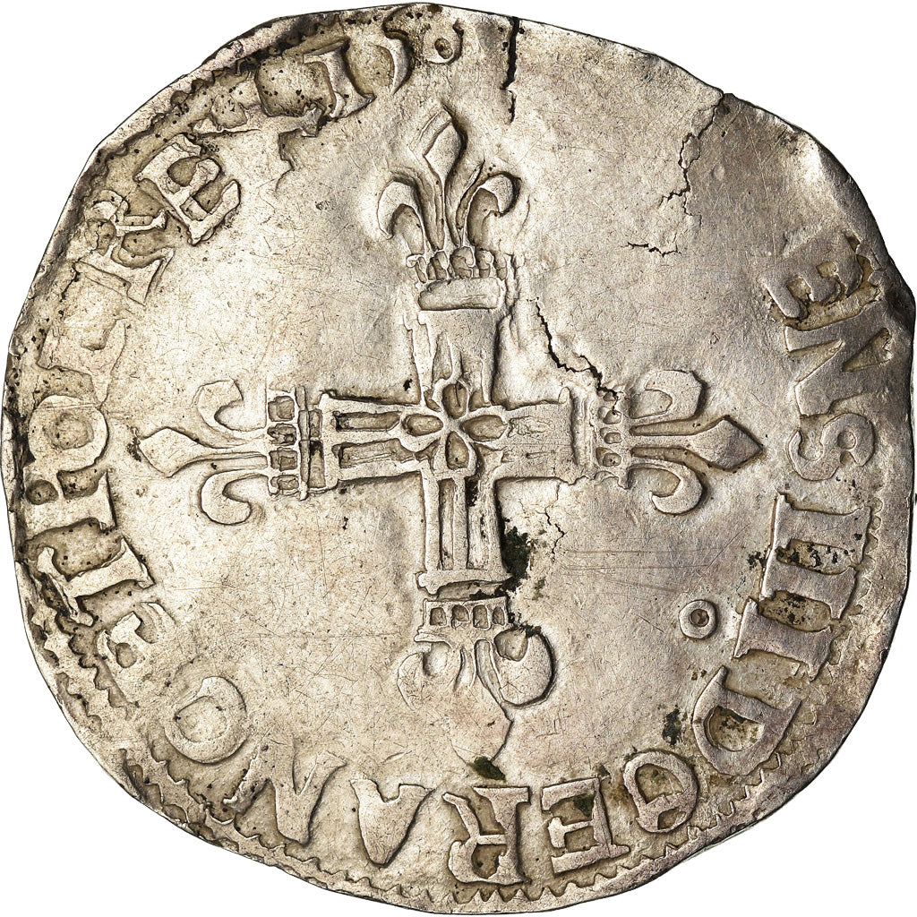 Monnaie, France, Henri III, 1/4 Ecu, Rennes, Faux d'époque, TTB, Argent